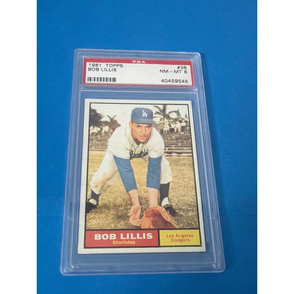 1961 Topps Bob Lillis #38 LA Dodgers Shortstop PSA 8 NM-MT Baseball Card